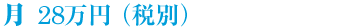 月 28万円（税別）